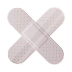 Medical Plaster or Adhesive Bandage for Injuries Vector Illustration