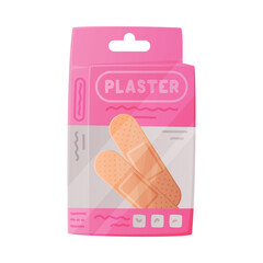 Medical Plaster or Adhesive Bandage Package for Injuries Vector Illustration