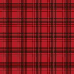 Seamless background of classic tartan plaid pattern in red and black tones