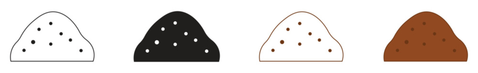 Mound icon symbol collection on white background. Vector illustration.
