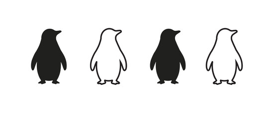 “Penguin Silhouette Icon Set – Minimal Black and White Bird Outline Vector Collection” © Rubel