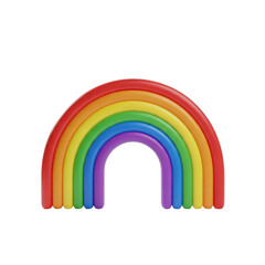 Vibrant 3D Rainbow Arch with Red Orange Yellow Green Blue Purple Colors on Background Keywords: rainbow, arch, 3d, render, vibrant, colors, red, orange isolated on a transparent background