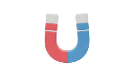 Colorful Cartoon U-Shaped Magnet Illustration.
