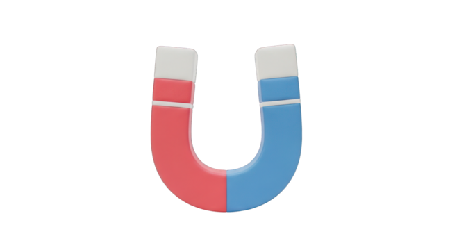 Colorful Cartoon U-Shaped Magnet Illustration.