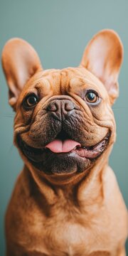Charming Closeup of a French Bulldog with Captivating Eyes and Heartwarming Expression, Pet Love