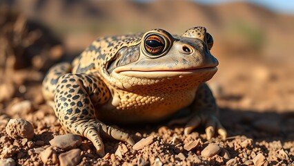 Obraz premium Sonoran Desert Toad in its natural habitat, a detailed close-up of the amphibian.