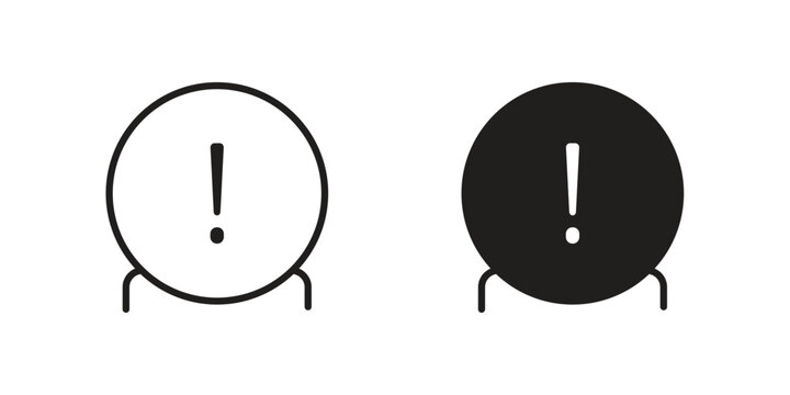 Alarm exclamation icon pictogram in trendy outline style. icon, sign or symbol.