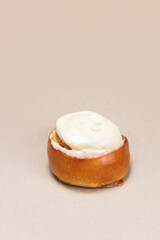 Sweet Cinnamon Bun Topped with Smooth White Glaze