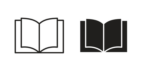 Book icon pictogram in trendy outline style. icon, sign or symbol.
