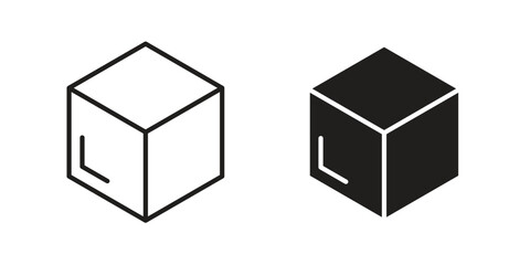 Box icon pictogram in trendy outline style. icon, sign or symbol.