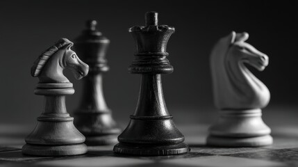 Chess pieces on paper board texture