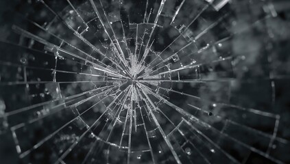 Fototapeta premium Fragmented glass exhibiting a textured surface, potential safety hazard