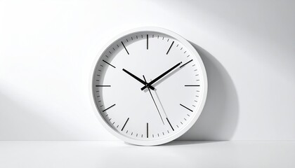 White clock against white wall
