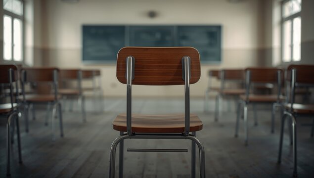 Chair positioned in educational environment, promoting focus and engagement