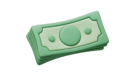 Stack of Green Cartoon Money with Circular Designs.
