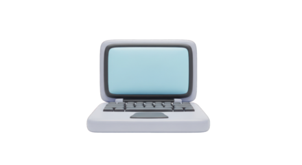 Retro Style Cartoon Laptop Computer.