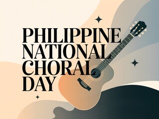 Celebrating philippine national choral day with a guitar and artistic background