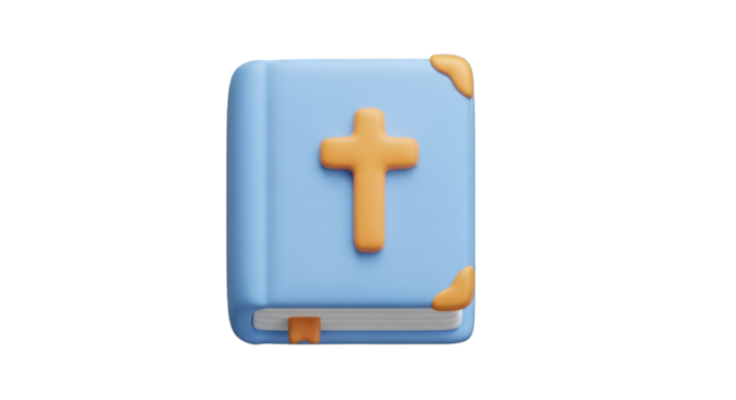 Light Blue Book Icon with Orange Cross.