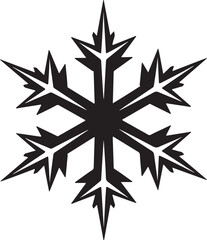 Elegant Snowflake Design in Black and White Detailed Vector Illustration