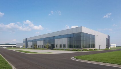 A contemporary industrial structure, focusing on efficiency