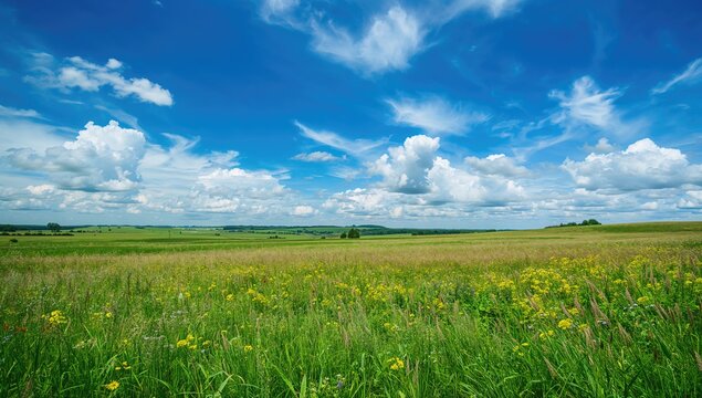 Beautiful sky and lush summer fields, ideal for outdoor gatherings