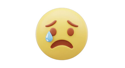 3D Rendered Sad Emoji with Tears.