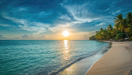 A new day dawns, sunlight illuminating the tranquil waters, seasonal change