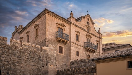 Obraz premium A historical structure in a medieval style, showcasing architectural features, preservation