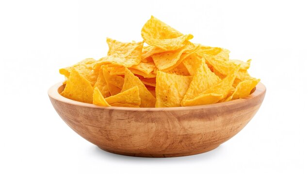 Corn nacho chips, a fiber-dense snack option,