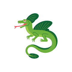 Obraz premium A green basilisk illustration vector style