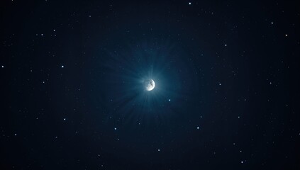A night sky displaying the moon's glow, showcasing its serene beauty and lunar presence