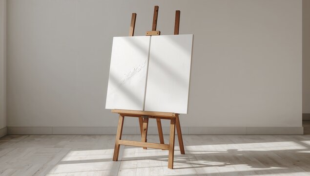 An easel displaying two canvases for creative expression, artistic collaboration