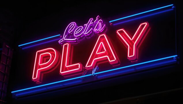 Let's Play sign, interactive invitation for gatherings