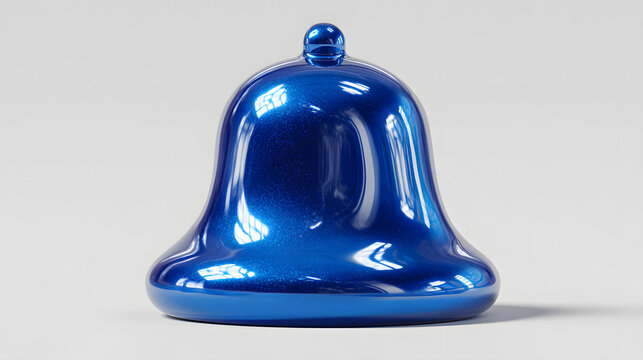 3d blue bell icon with notification icon isolated on white background, Social media notification, new message Stock Illustration