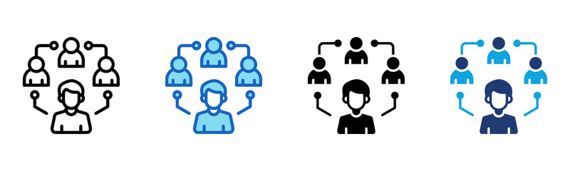 Team Network Icon Multi Style Vector Illustration