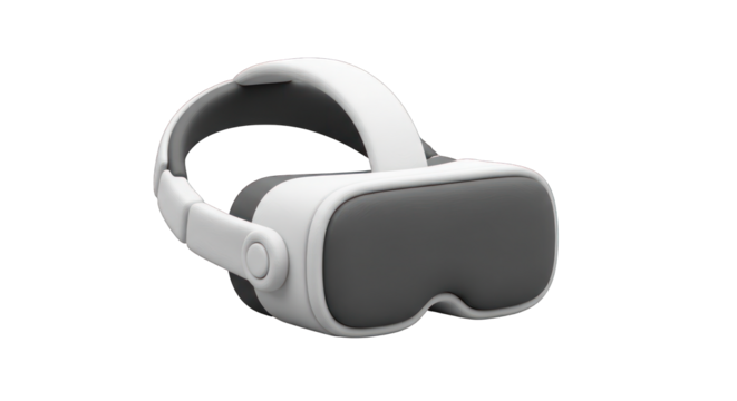 Modern White and Gray Virtual Reality Headset for Gaming and Immersive Experiences. - Powered by Adobe