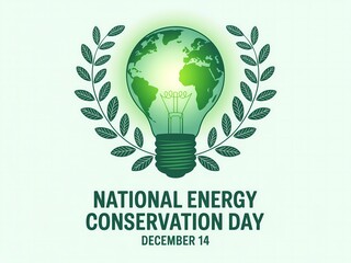 National energy conservation day a lightbulb illuminating the earth with green leaves symbolizing sustainability