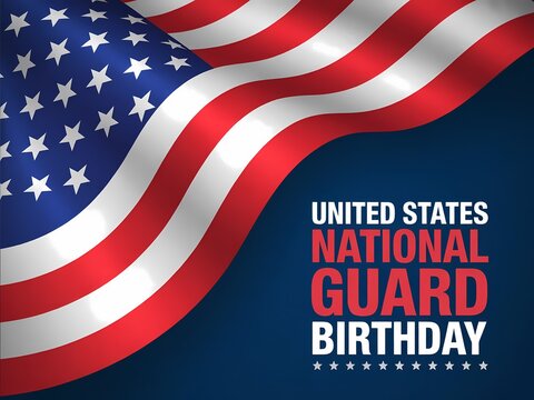Celebrating the united states national guard birthday with the american flag and stars