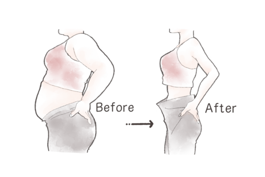 ダイエットのビフォーアフター顔のない使いやすいイラスト