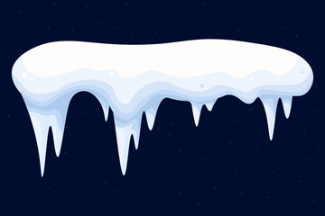 Vector image of snow caps, snow ice, and frozen icicles. Snow element for your winter Christmas and New Year designs.