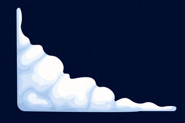 Vector image of snow caps, snow ice, and frozen icicles. Snow element for your winter Christmas and New Year designs.