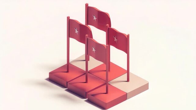 Video A collection of red flags stacked on top of each other, ready for use in various settings