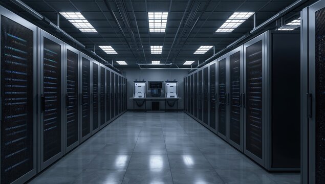 Modern data center server room design - Powered by Adobe