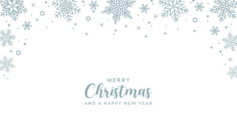 christmas snowflake border isolated vector illustration