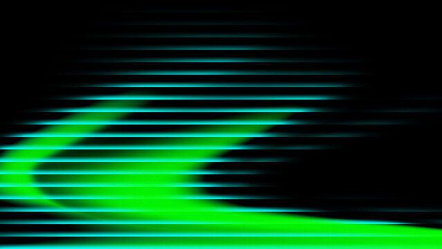 Vibrant green light streaks across a dark space, creating an abstract and dynamic design element perfect for modern projects or technology visuals