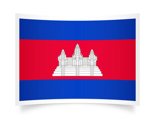 Cambodia paper flag 3d illustration. Paper flag of Cambodia transparent png