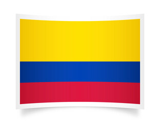 Colombia paper flag 3d illustration. Paper flag of Colombia transparent png
