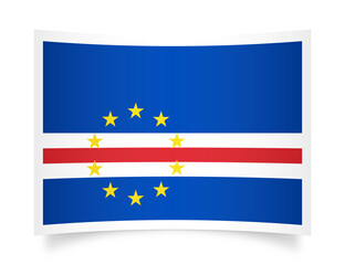 Cape verde paper flag 3d illustration. Paper flag of cabo verde transparent png