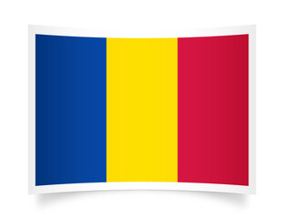 Chad paper flag 3d illustration. Paper flag of Chad transparent png
