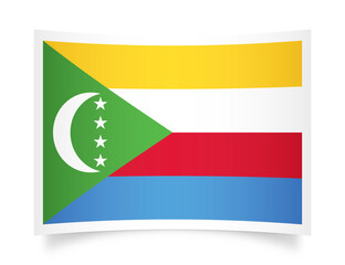 Comoros paper flag 3d illustration. Paper flag of Comoros transparent png